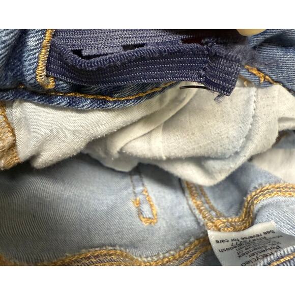 SO Girls Denim Cuffed Blue Jean Shorts Size 12 Lace Trim Light Wash - Picture 7 of 7